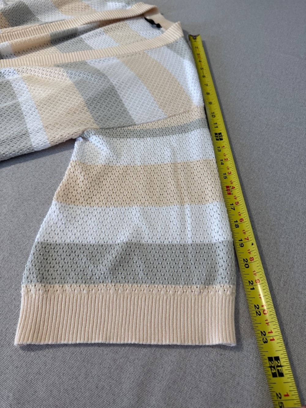 DG2 by Diane Gilman Crochet Knit Open-Front Cardigan - Cream, Beige & Gray SZS - Picture 10 of 16